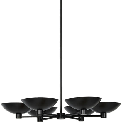 Klaus Chandelier by Four Hands in jet black, aged brass iron. Made from iron in a modern style.