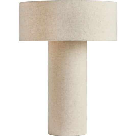 Hensley Table Lamp by Four Hands in antique brass iron, flax linen. Made from iron, 75% flax/linen, 25% cotton in a modern style.