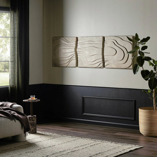 Ruong Wall Panel by Four Hands in ivory concrete. Made from concrete in a modern style.