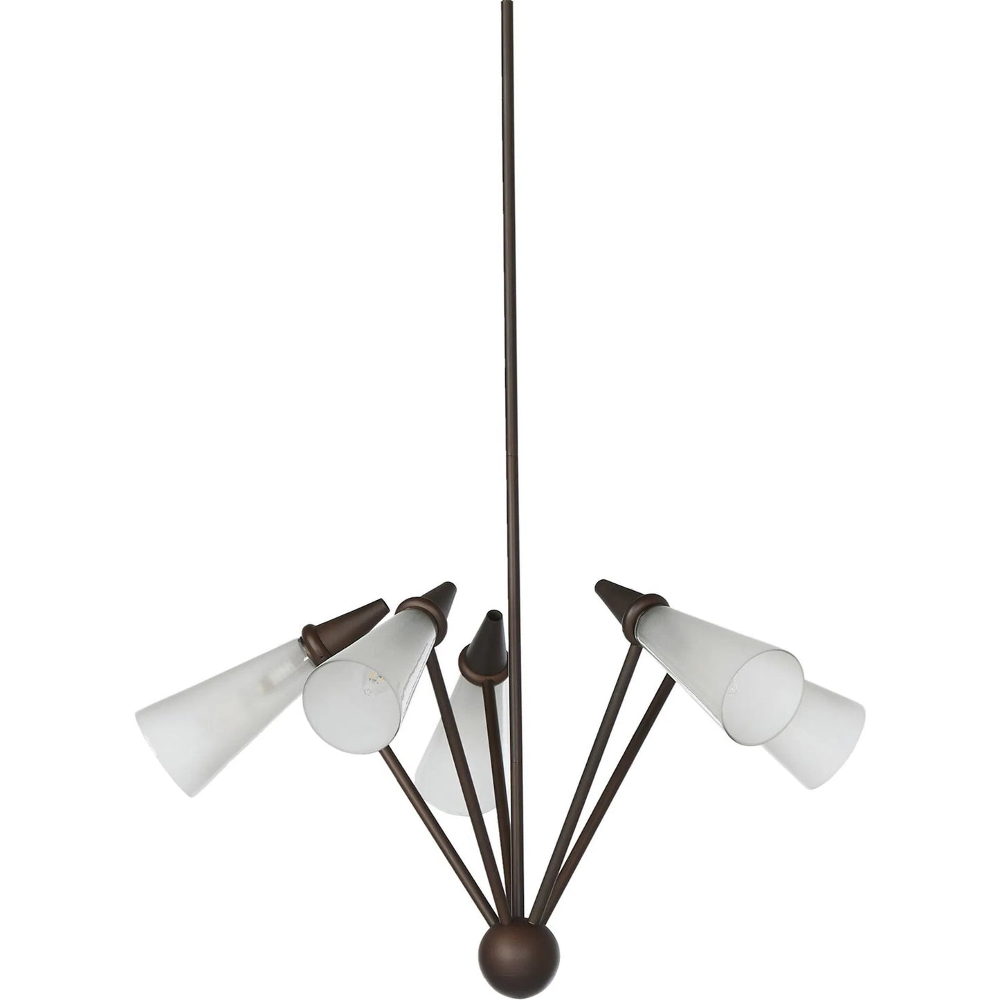 000 SI-2513284 | Primary Silo | Ludwig Chandelier by Four Hands in rust, frosted glass. Made from iron, glass in a modern style.