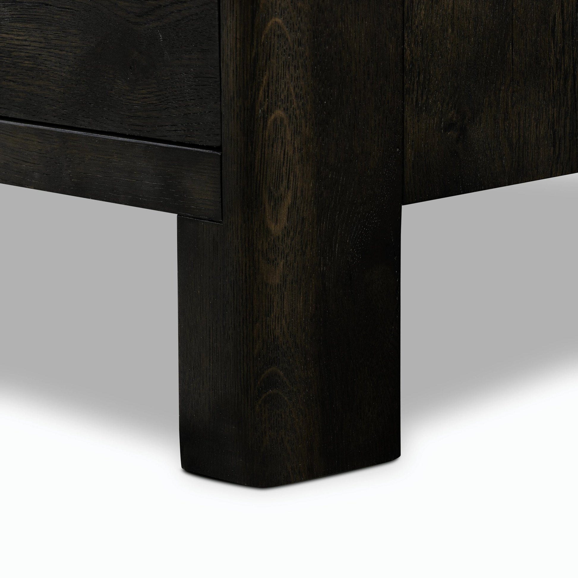 Noeline 6 Drawer Dresser by Four Hands in smoked black oak veneer. Made from thick oak veneer, solid oak in a modern style.