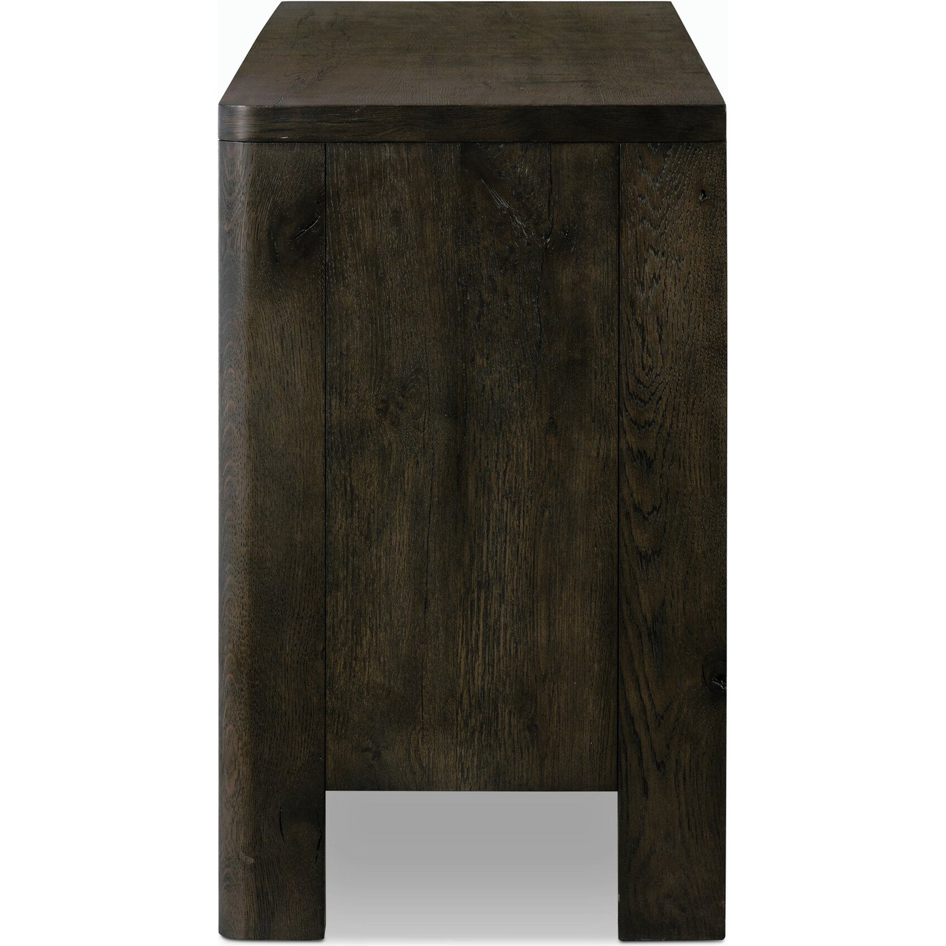 Noeline 6 Drawer Dresser by Four Hands in smoked black oak veneer. Made from thick oak veneer, solid oak in a modern style.