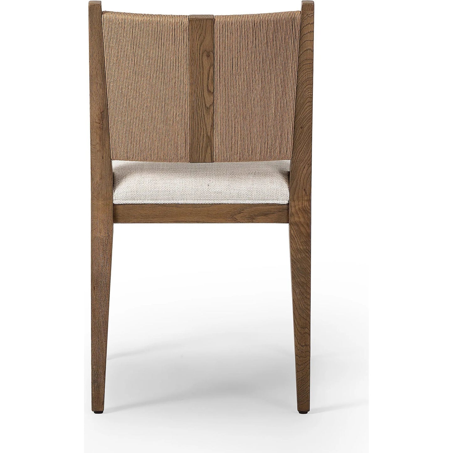 002 SI-2519306 | Additional Silo | Selene Dining Chair by Four Hands in dover crescent, aged oak, natural paper cord. Made from 71% viscose (rayon), 17% polyester, 12% flax/linen, solid oak, rush in a transitional style.