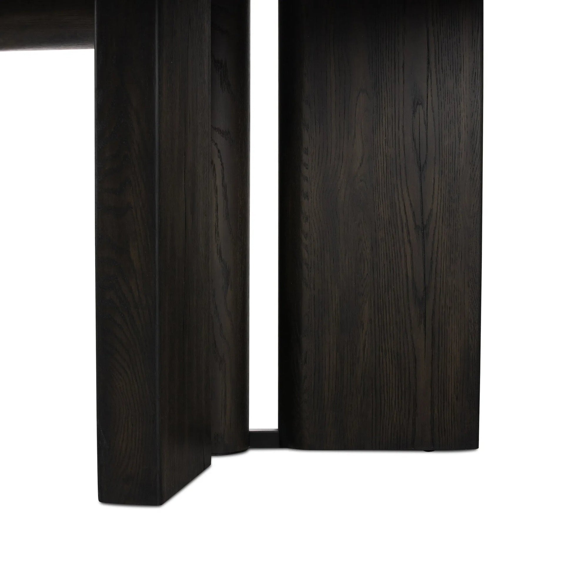 Huxley Dining Table by Four Hands in smoked black veneer. Made from thick oak veneer, solid oak in a unique style.
