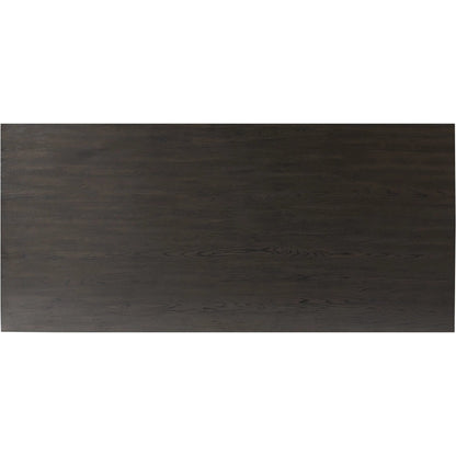 Huxley Dining Table by Four Hands in smoked black veneer. Made from thick oak veneer, solid oak in a unique style.
