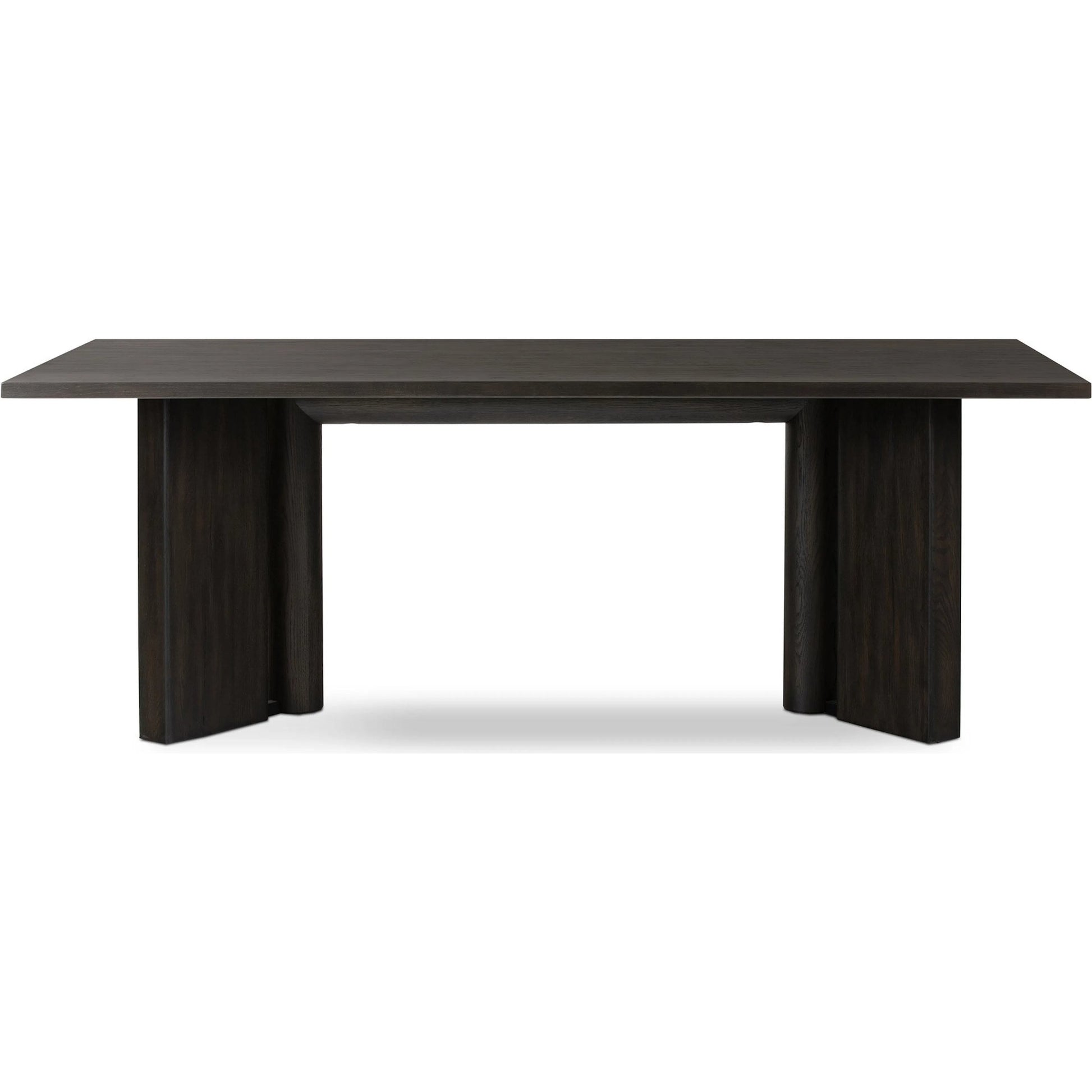 Huxley Dining Table by Four Hands in smoked black veneer. Made from thick oak veneer, solid oak in a unique style.