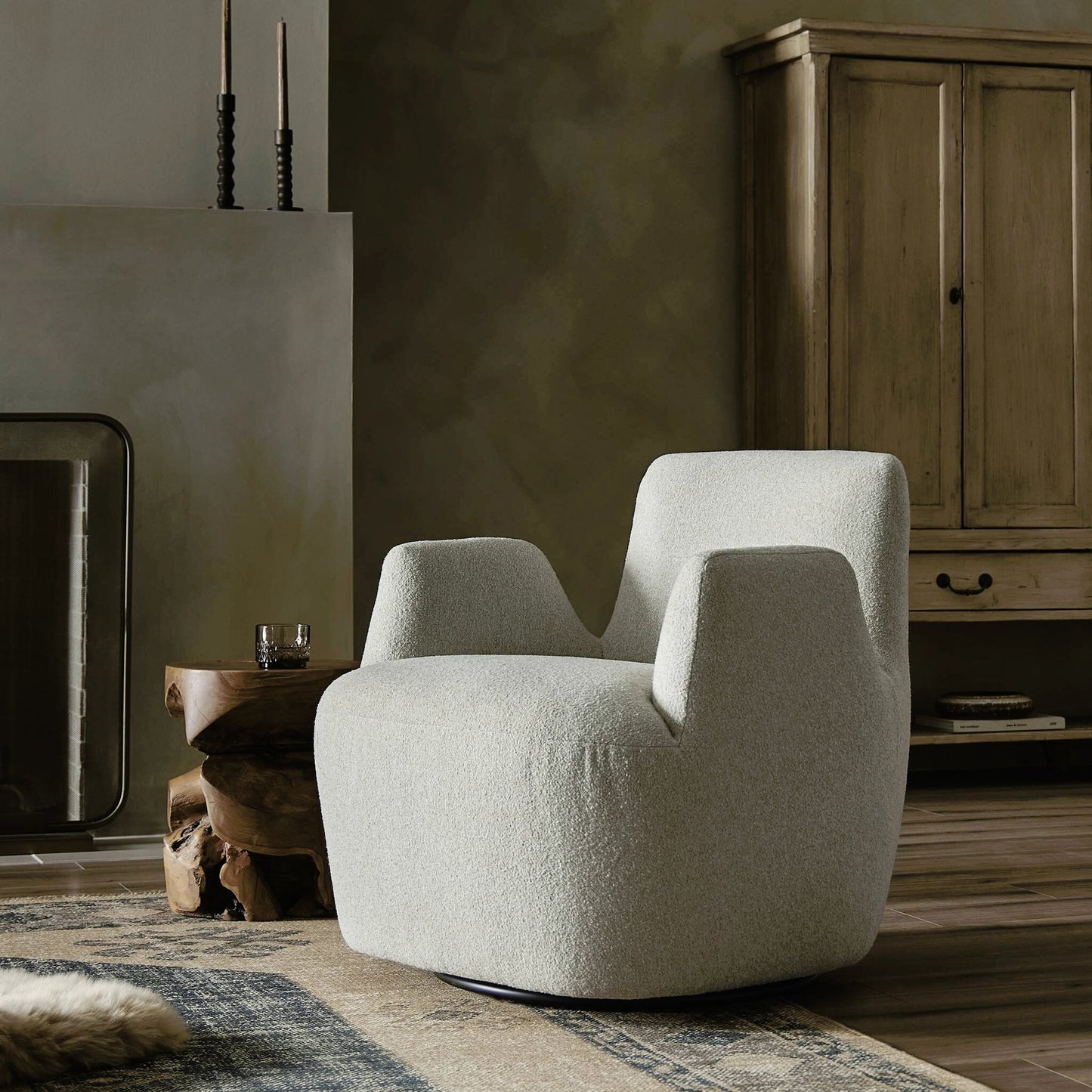 014 SI-2158407 | Lifestyle | Reed Swivel Chair by Four Hands. Made from unique in a modern style.