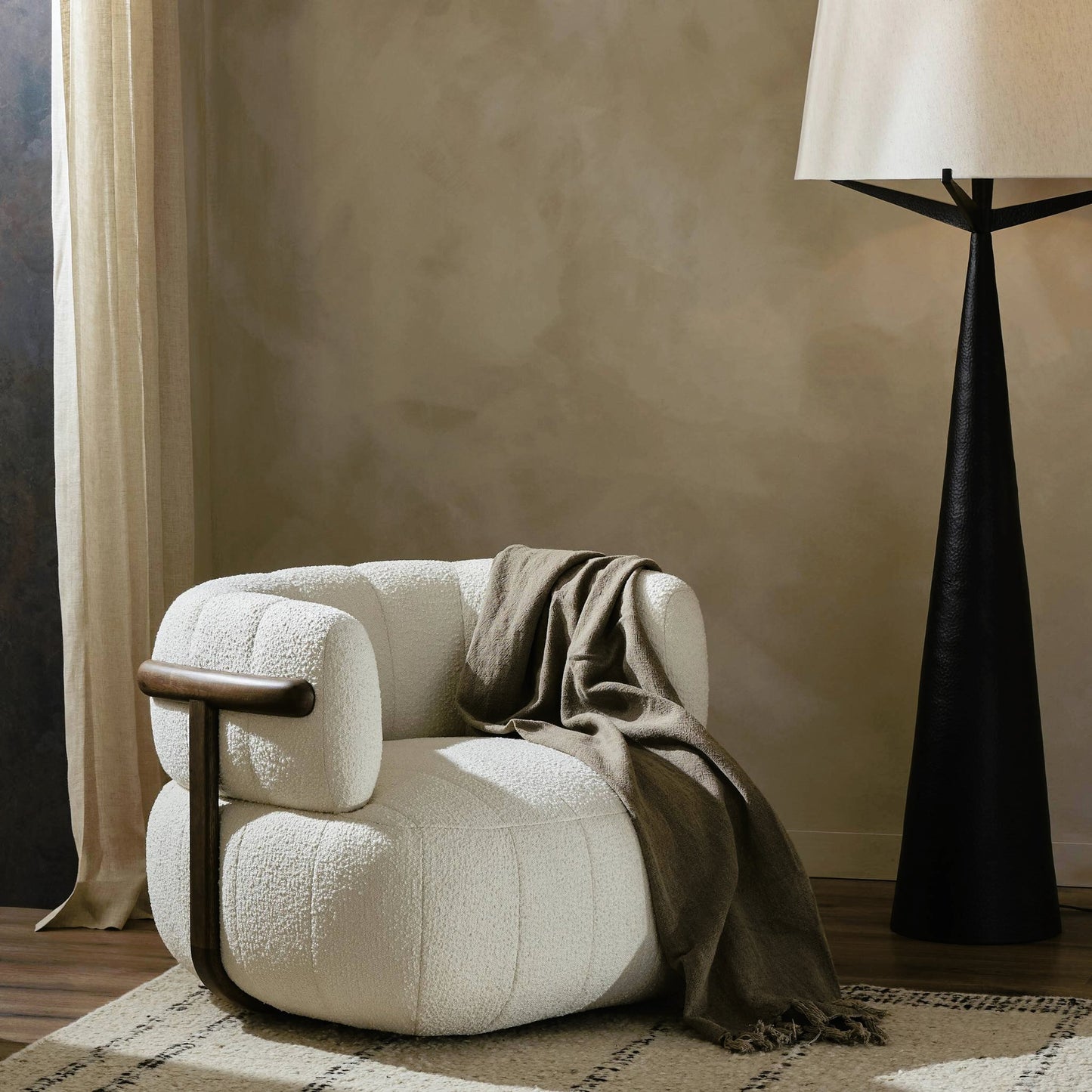 013 SI-2158141 | Lifestyle | Doss Swivel Chair by Four Hands. Made from unique in a modern style.