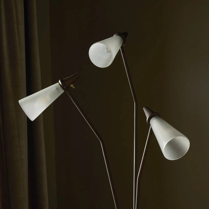 Ludwig Floor Lamp by Four Hands in frosted glass, rust. Made from glass, iron in a modern style.