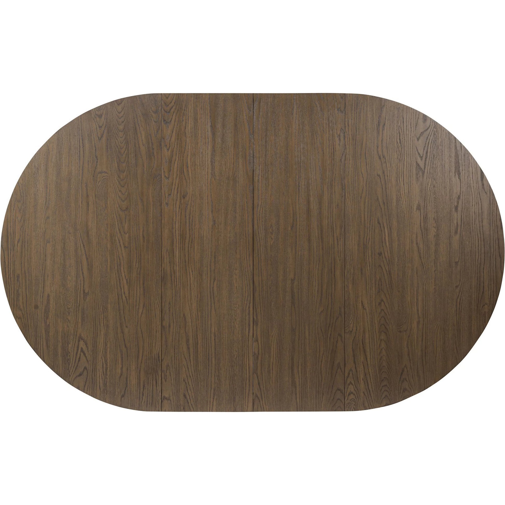 Zelda Round Extension Dining Table by Four Hands in fawn oak veneer. Made from oak veneer, solid oak in a transitional style.