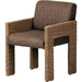 Amur Outdoor Dining Chair by Four Hands. Made from 100% olefin, 100% polyethylene, 74% polyurethane foam pad, 26% polyester fiber batting in a modern style.