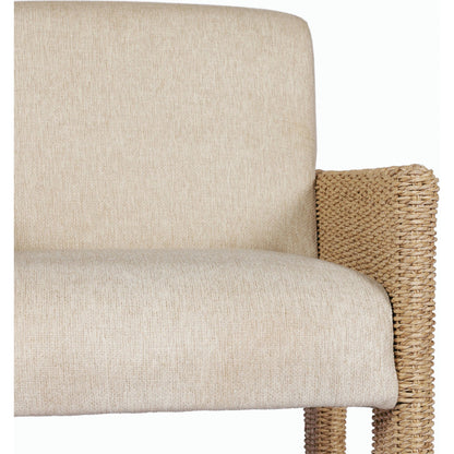 Amur Outdoor Dining Chair by Four Hands. Made from 100% olefin, 100% polyethylene, 74% polyurethane foam pad, 26% polyester fiber batting in a modern style.