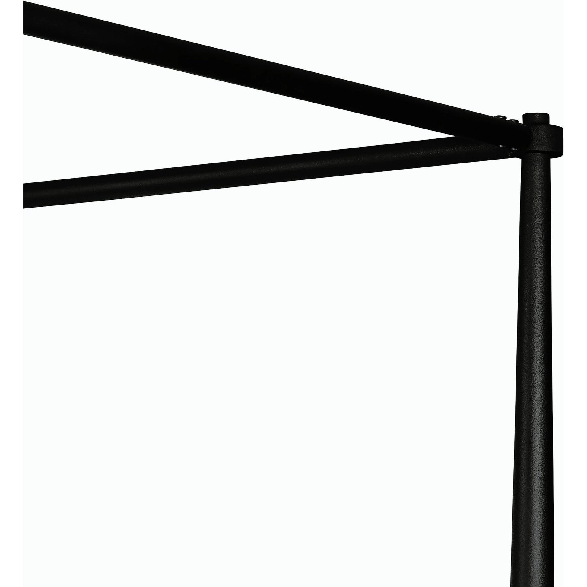 Xander Canopy Bed by Four Hands in savoy parchment, textured black iron. Made from 54% polyester, 36% viscose (rayon), 10% flax/linen, iron in a modern style.