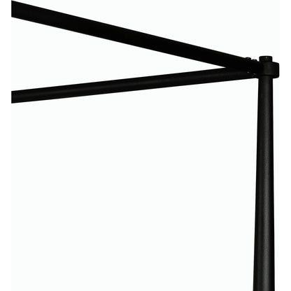 Xander Canopy Bed by Four Hands in savoy parchment, textured black iron. Made from 54% polyester, 36% viscose (rayon), 10% flax/linen, iron in a modern style.