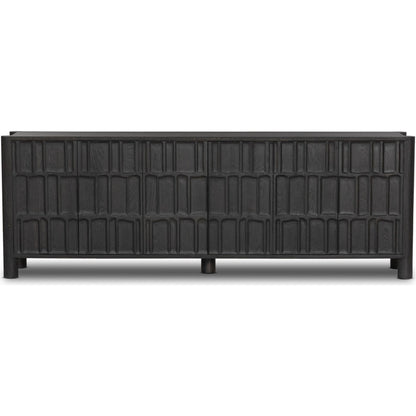 Ezri Sideboard by Four Hands in cocoa oak, carved cocoa oak. Made from solid oak in a modern style.