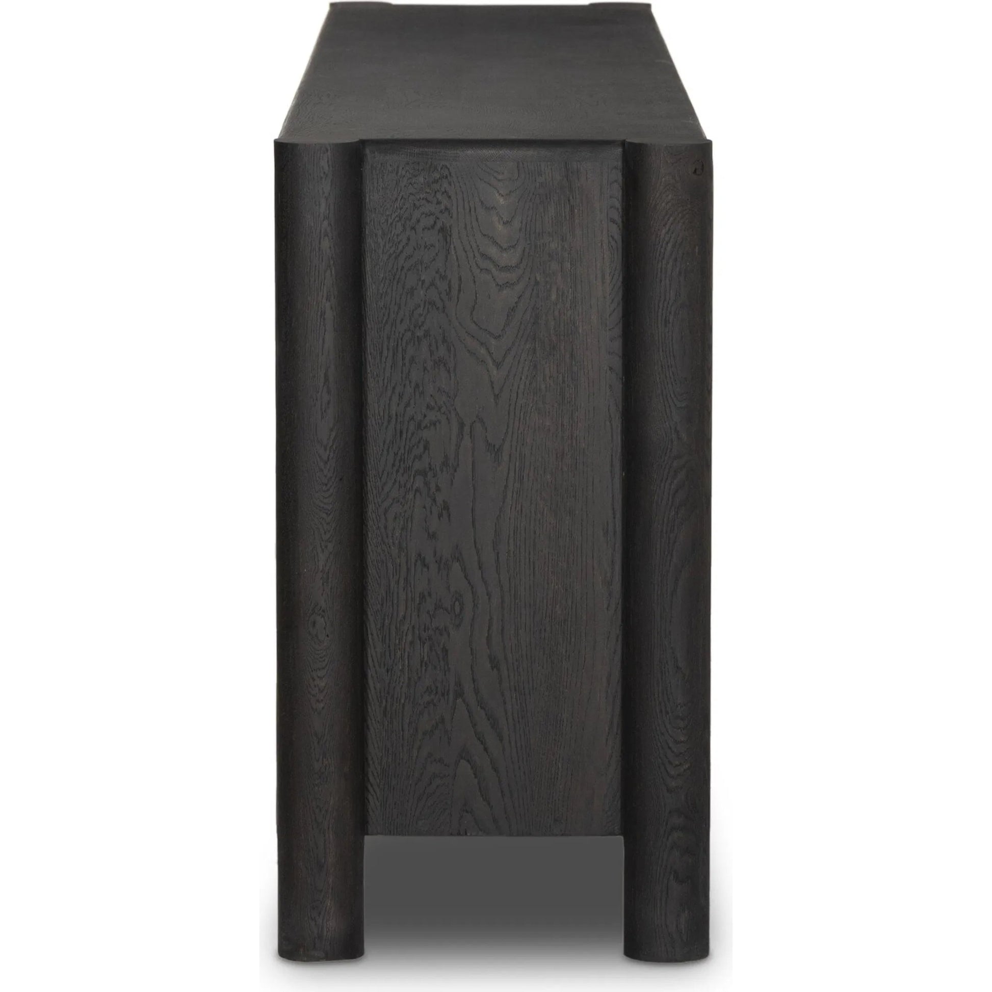 Ezri Sideboard by Four Hands in cocoa oak, carved cocoa oak. Made from solid oak in a modern style.