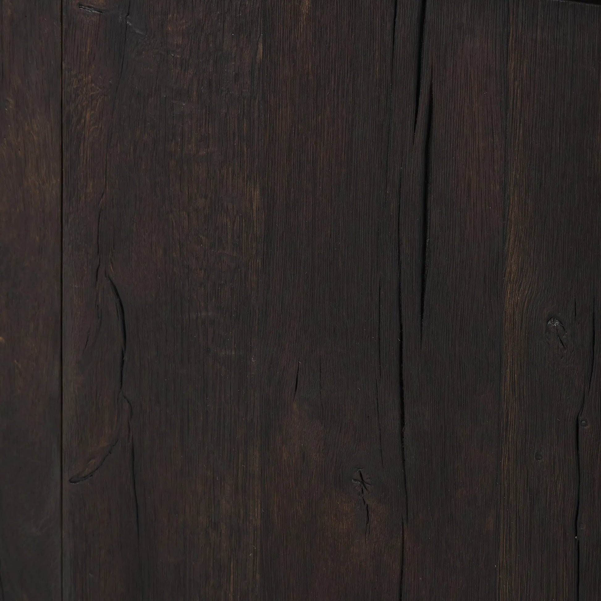Irina Sideboard by Four Hands in burnt resawn oak, black maple. Made from resawn oak veneer, light maple veneer in a unique style.