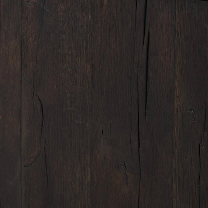 Irina Sideboard by Four Hands in burnt resawn oak, black maple. Made from resawn oak veneer, light maple veneer in a unique style.