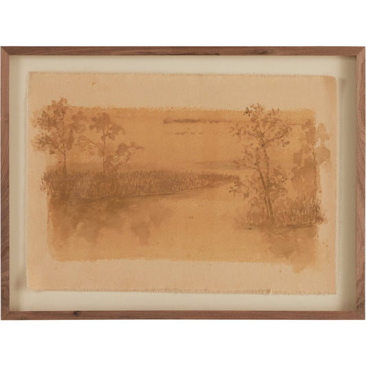 Daughters of the Water IX by Aileen Fitzgerald by Four Hands in walnut. Made from rustic 2.5 walnut, fredrix 558 raw canvas in a modern style.