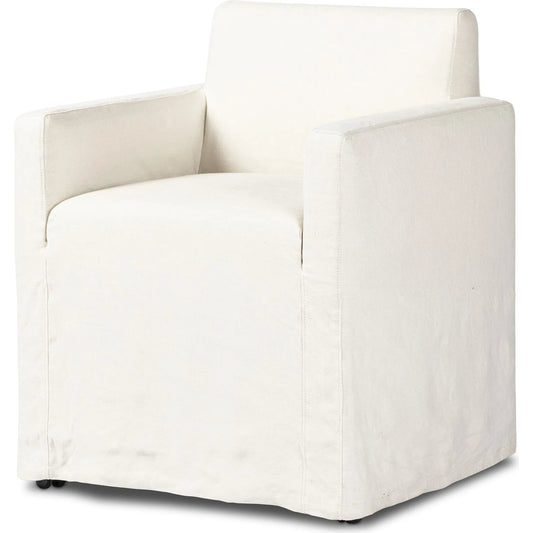 Ostend Outdoor Slipcover Dining Chair by Four Hands in bombay flax. Made from 100% hemp in a unique style.