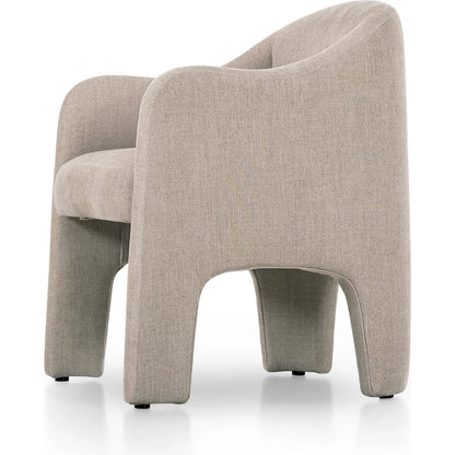 Sully Dining Chair by Four Hands in harbor sand. Made from 60% polyester, 40% viscose (rayon) in a unique style.