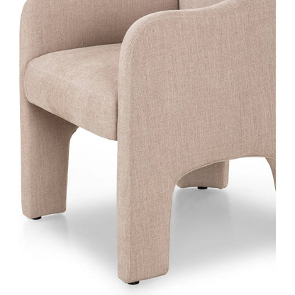 Sully Dining Chair by Four Hands in harbor sand. Made from 60% polyester, 40% viscose (rayon) in a unique style.