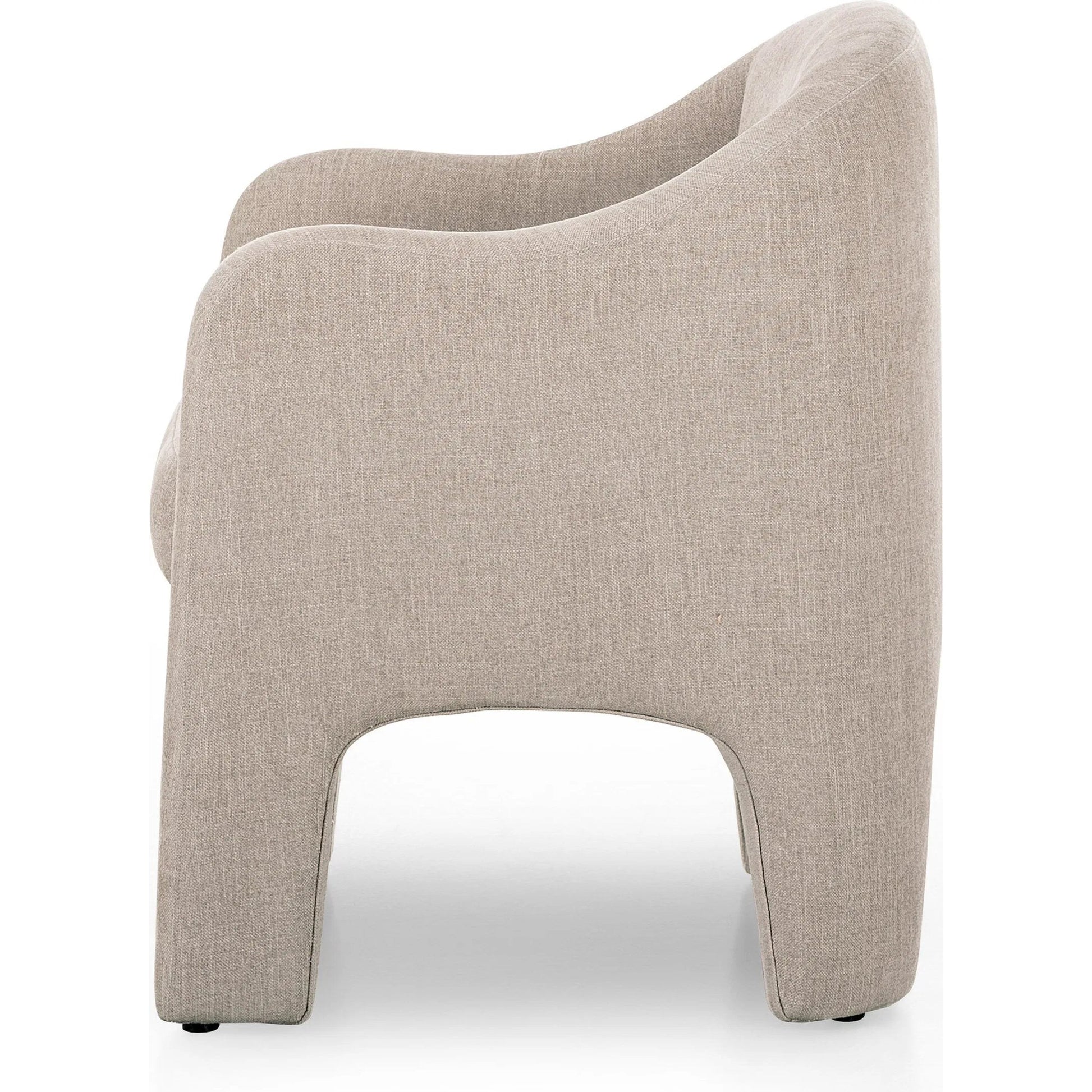 Sully Dining Chair by Four Hands in harbor sand. Made from 60% polyester, 40% viscose (rayon) in a unique style.