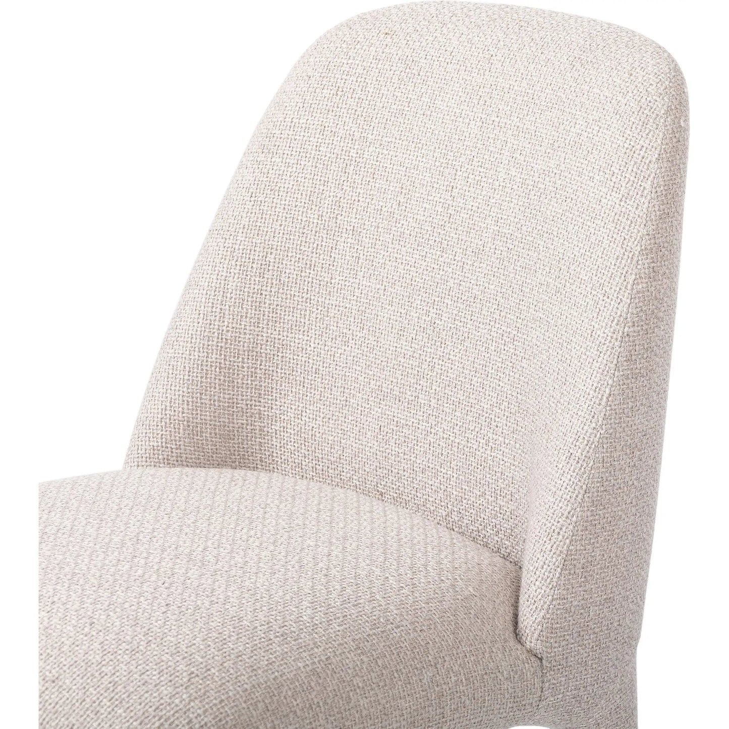003 SI-2319992 | Closeup | Bensen Dining Chair by Four Hands in gibson taupe. Made from 97% polyester, 3% acrylic in a coastal style.