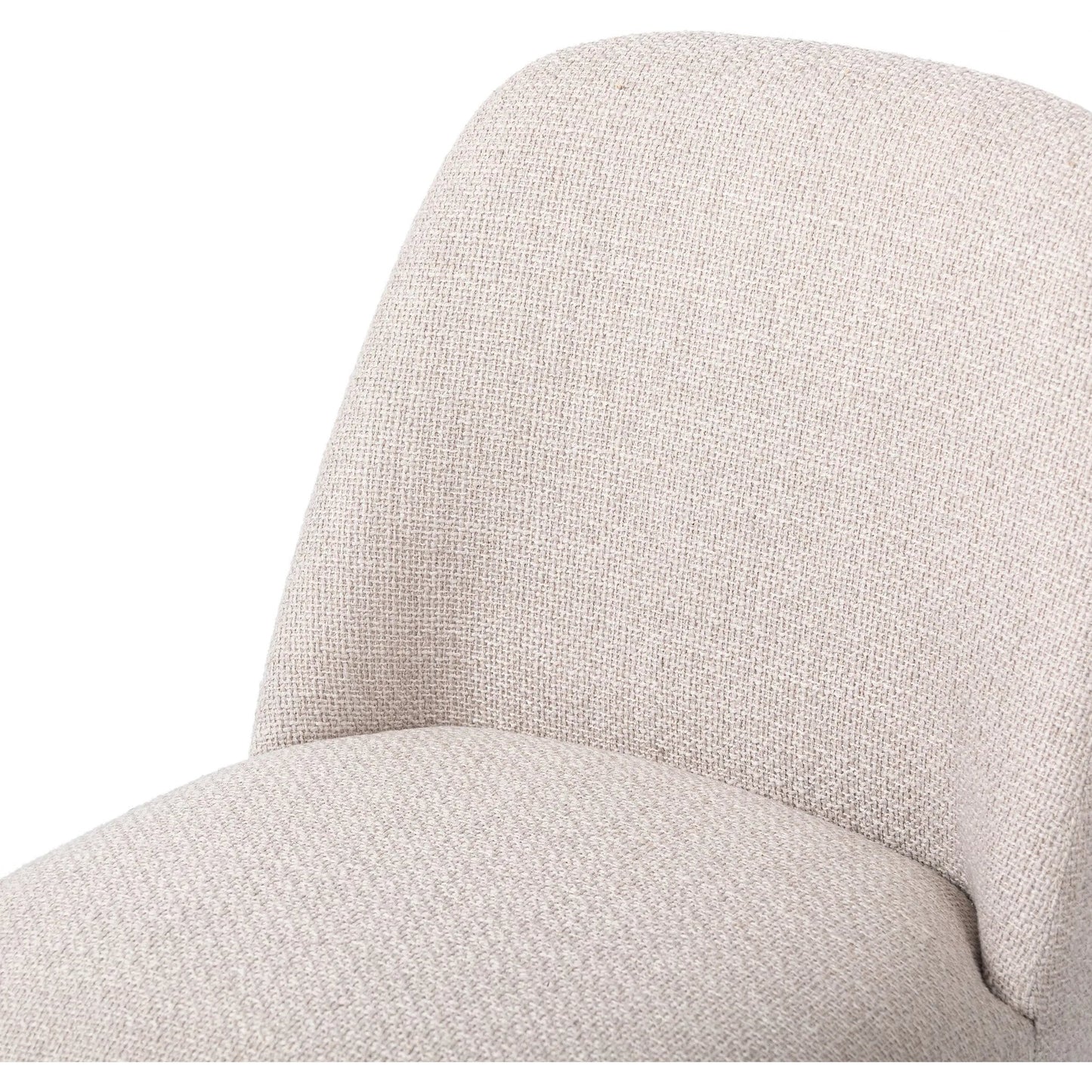 007 SI-2319992 | Closeup | Bensen Dining Chair by Four Hands in gibson taupe. Made from 97% polyester, 3% acrylic in a coastal style.