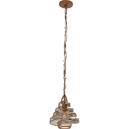 Flow III Twist Mini Pendant by Varaluz in hammered ore. Made from hammered ore in a modern style.