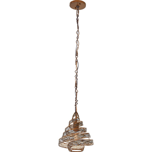 001 SR-817756 | Primary Silo | Flow III Twist Mini Pendant by Varaluz in hammered ore. Made from hammered ore in a modern style.