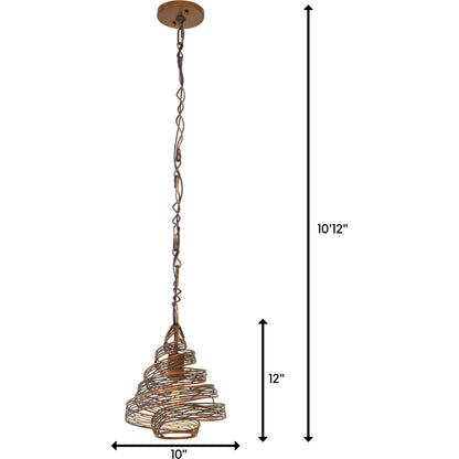 Flow III Twist Mini Pendant by Varaluz in hammered ore. Made from hammered ore in a modern style.