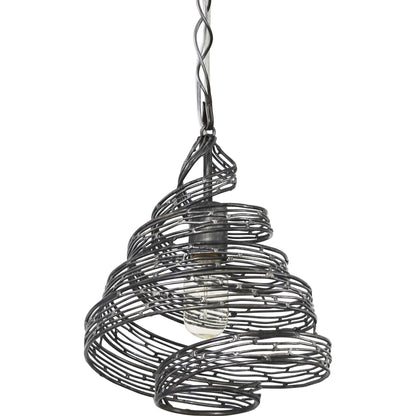 Flow III Twist Mini Pendant by Varaluz in hammered ore. Made from hammered ore in a modern style.