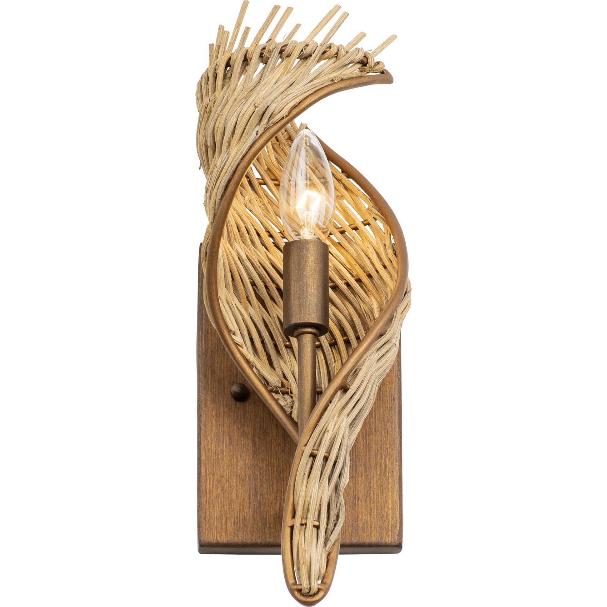 Flow II Sconce by Varaluz in baguette/natural rattan. Made from unique in a modern style.