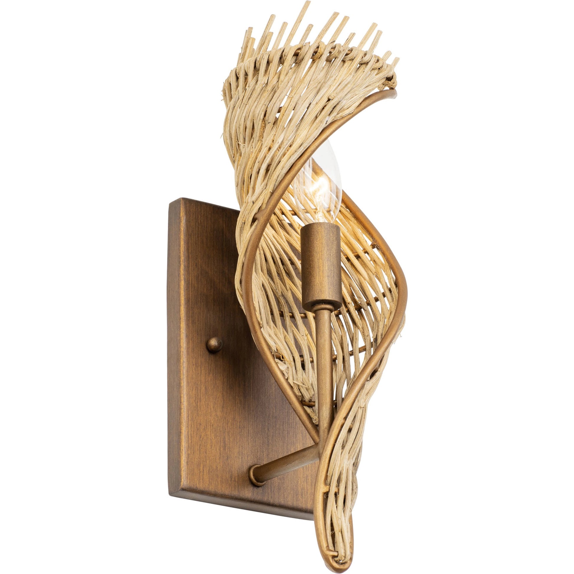 Flow II Sconce by Varaluz in baguette/natural rattan. Made from unique in a modern style.