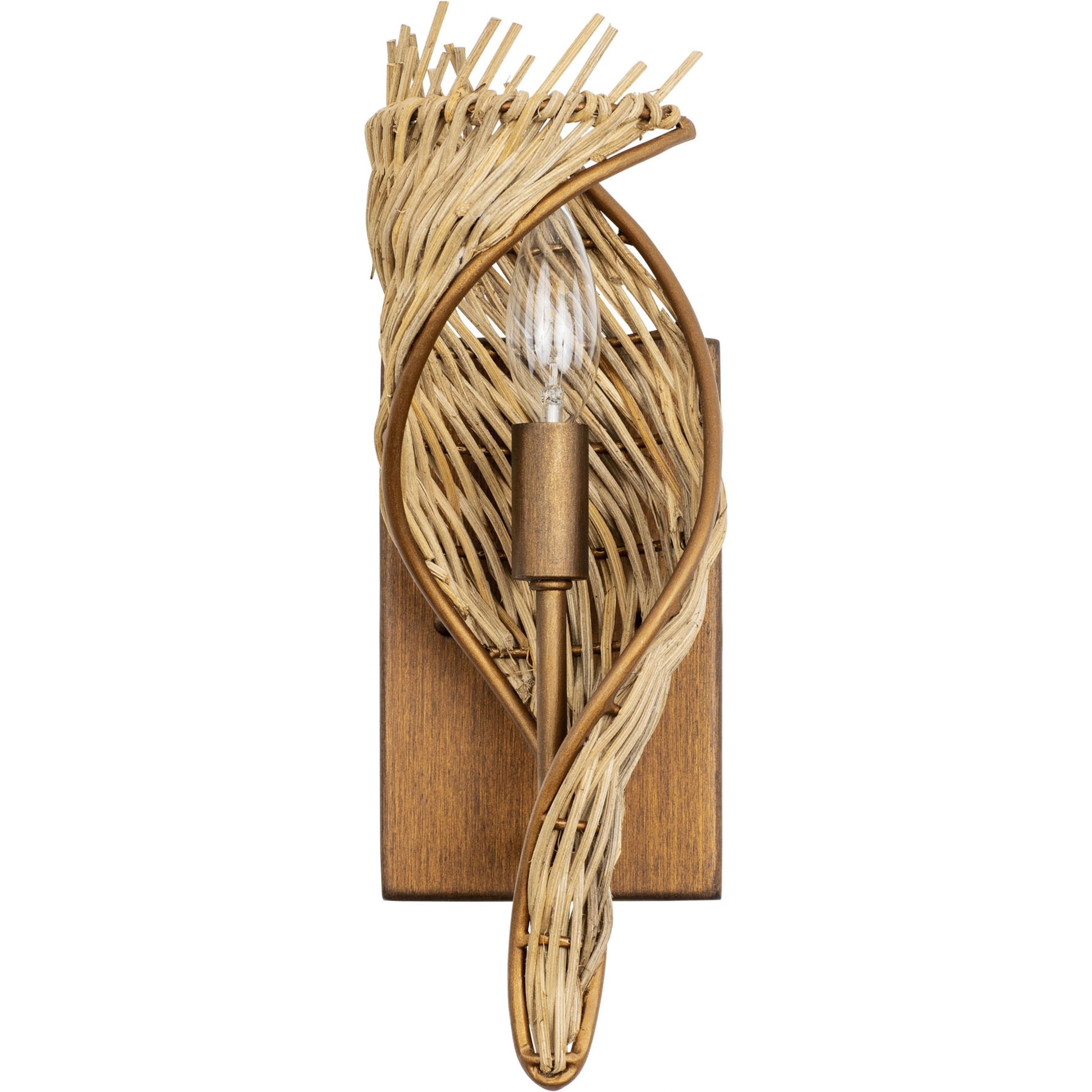 Flow II Sconce by Varaluz in baguette/natural rattan. Made from unique in a modern style.