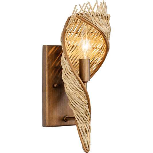 Flow II Sconce by Varaluz in baguette/natural rattan. Made from unique in a modern style.