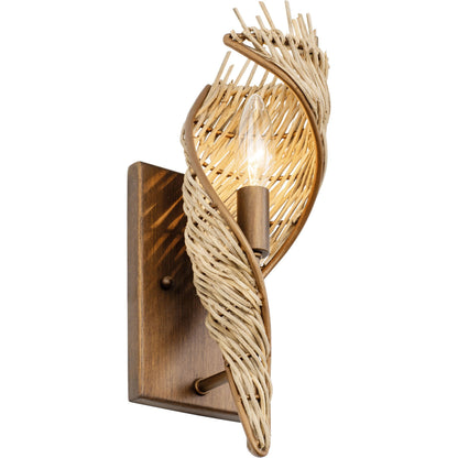 Flow II Sconce by Varaluz in baguette/natural rattan. Made from unique in a modern style.