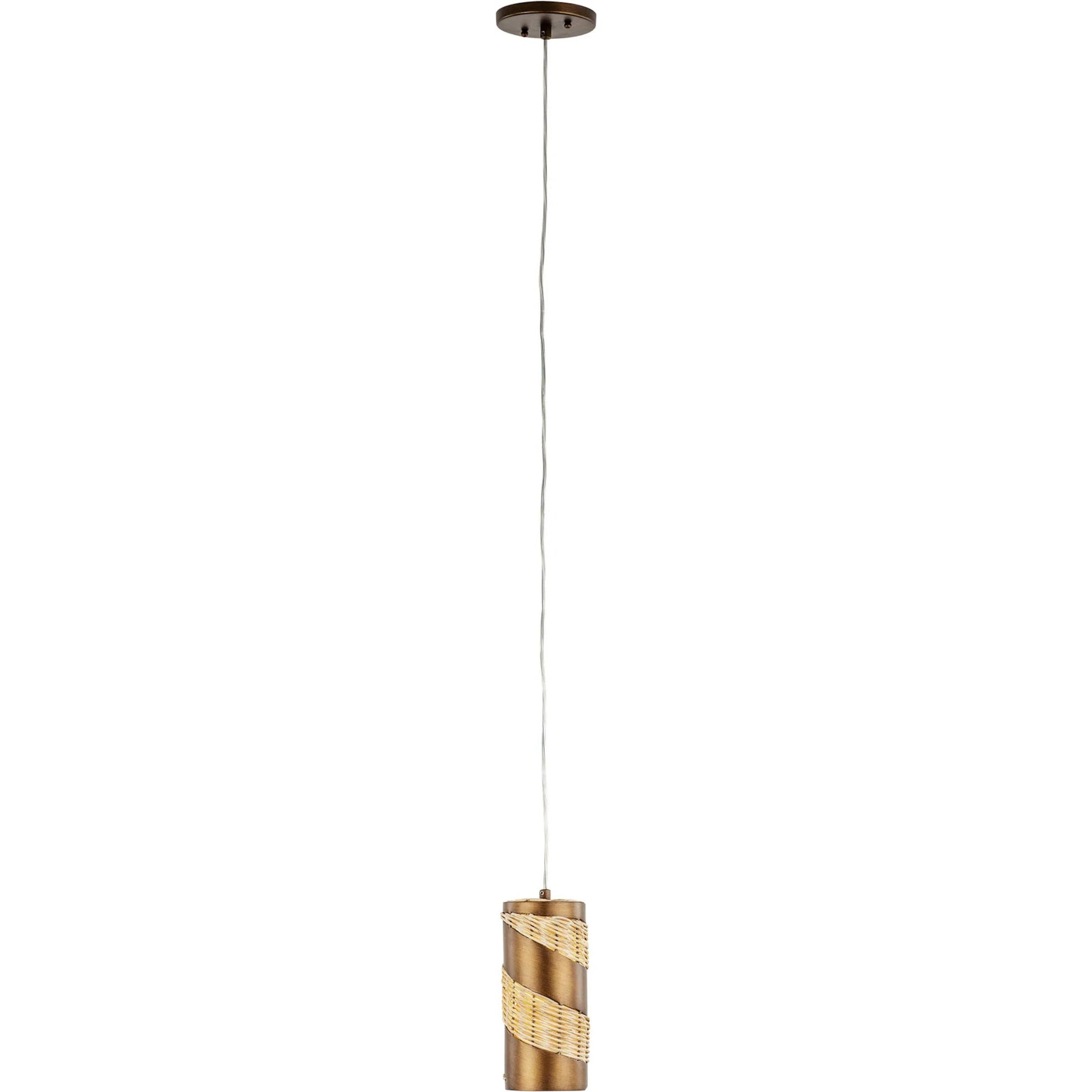 Flow II Mini Pendant by Varaluz in baguette/natural rattan. Made from unique in a modern style.