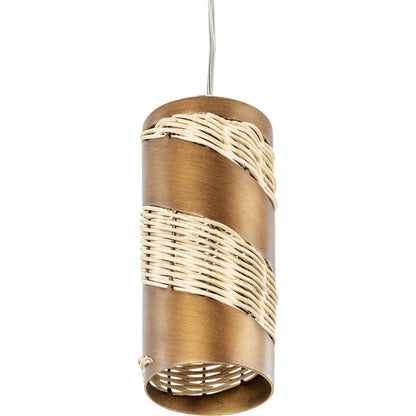 Flow II Mini Pendant by Varaluz in baguette/natural rattan. Made from unique in a modern style.