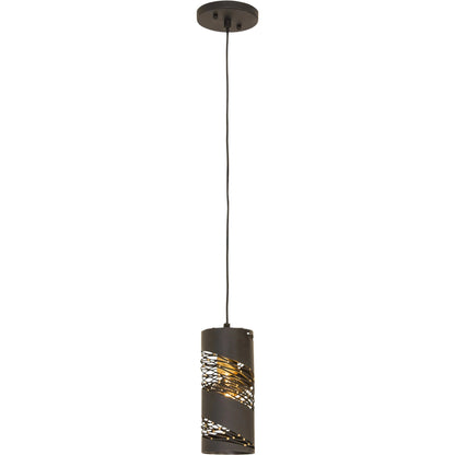 Flow I Mini Pendant by Varaluz in matte black/french gold. Made from unique in a modern style.
