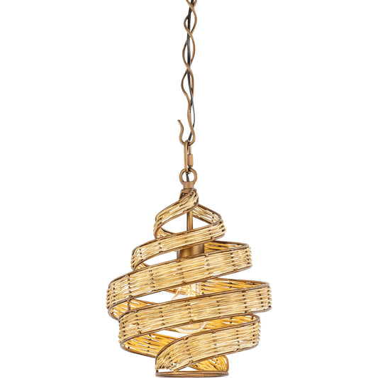 Flow II Twist Mini Pendant by Varaluz in baguette/natural rattan. Made from unique in a modern style.