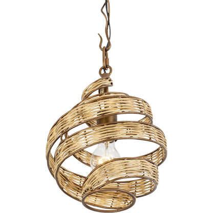 Flow II Twist Mini Pendant by Varaluz in baguette/natural rattan. Made from unique in a modern style.