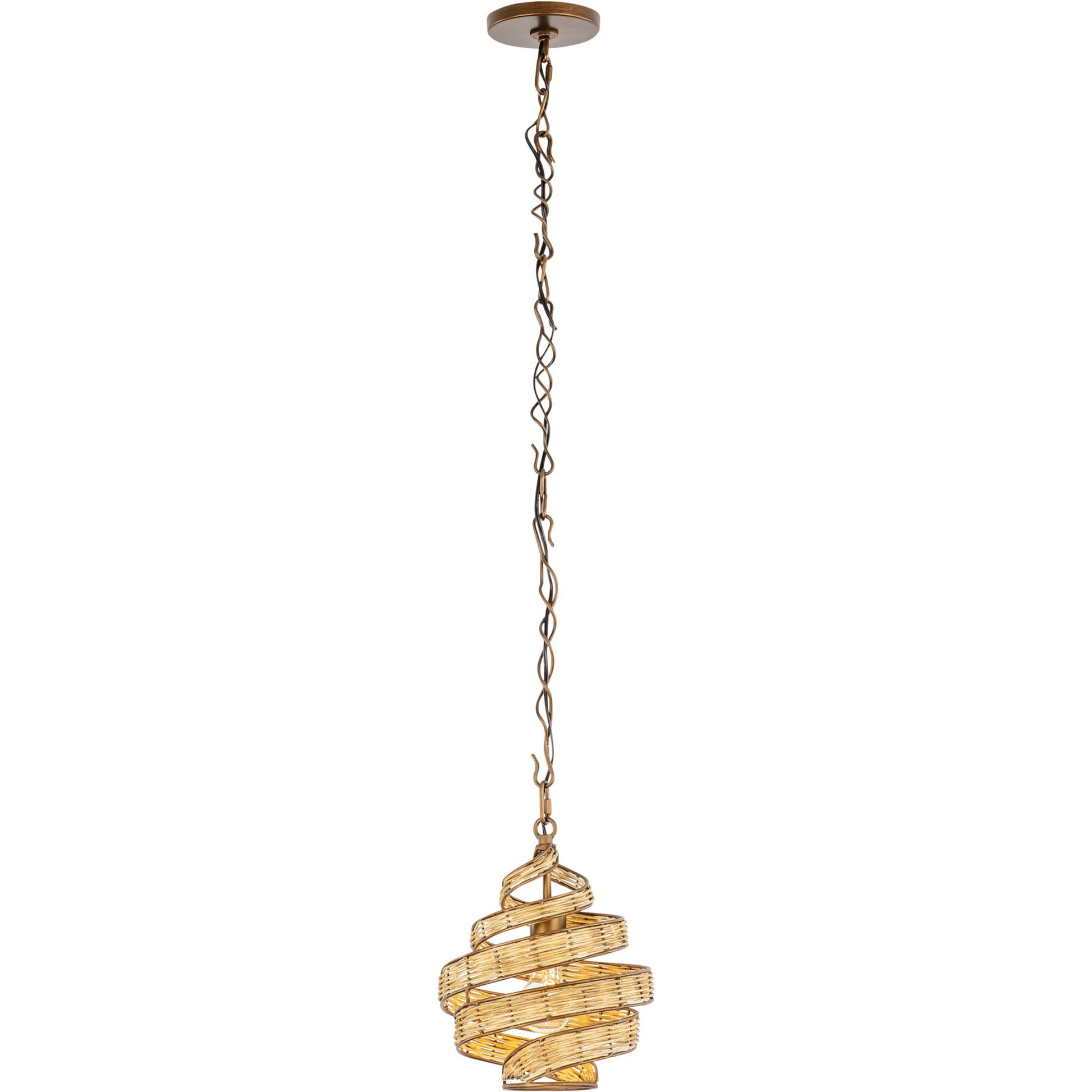 Flow II Twist Mini Pendant by Varaluz in baguette/natural rattan. Made from unique in a modern style.