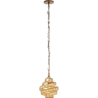 Flow II Twist Mini Pendant by Varaluz in baguette/natural rattan. Made from unique in a modern style.