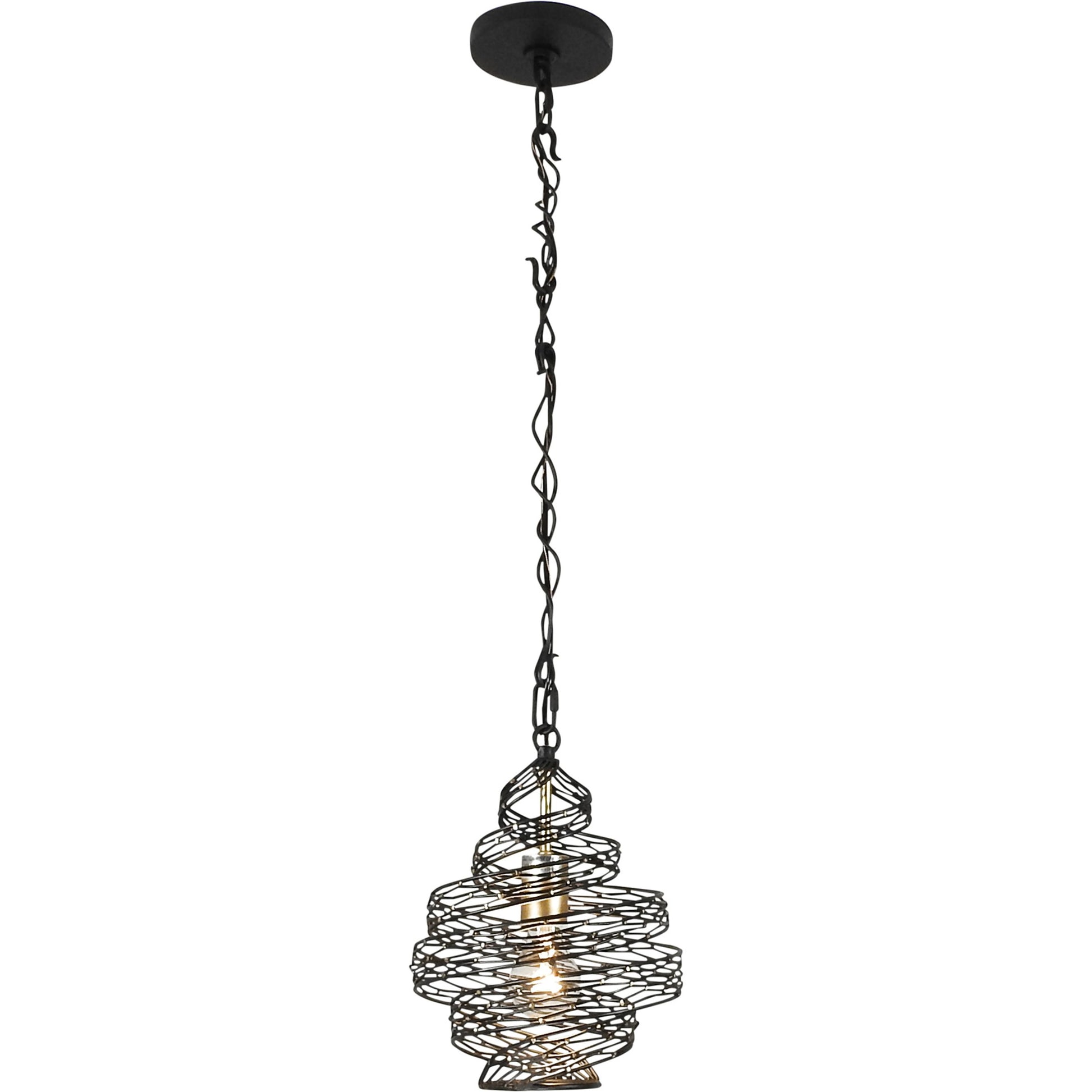 Flow I Twist Mini Pendant by Varaluz in matte black/french gold. Made from unique in a modern style.