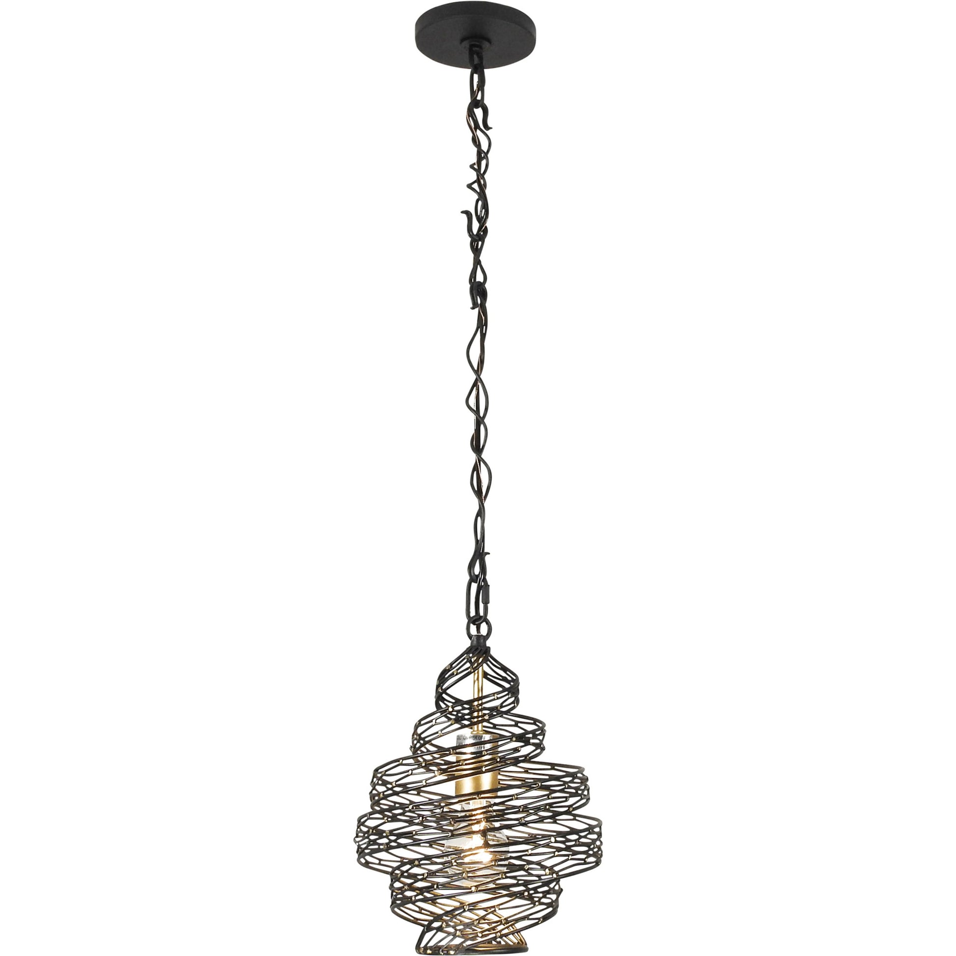 Flow I Twist Mini Pendant by Varaluz in matte black/french gold. Made from unique in a modern style.