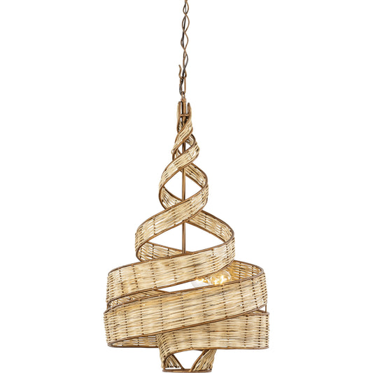 Flow II Twist 3-Light Pendant by Varaluz in baguette/natural rattan. Made from unique in a modern style.