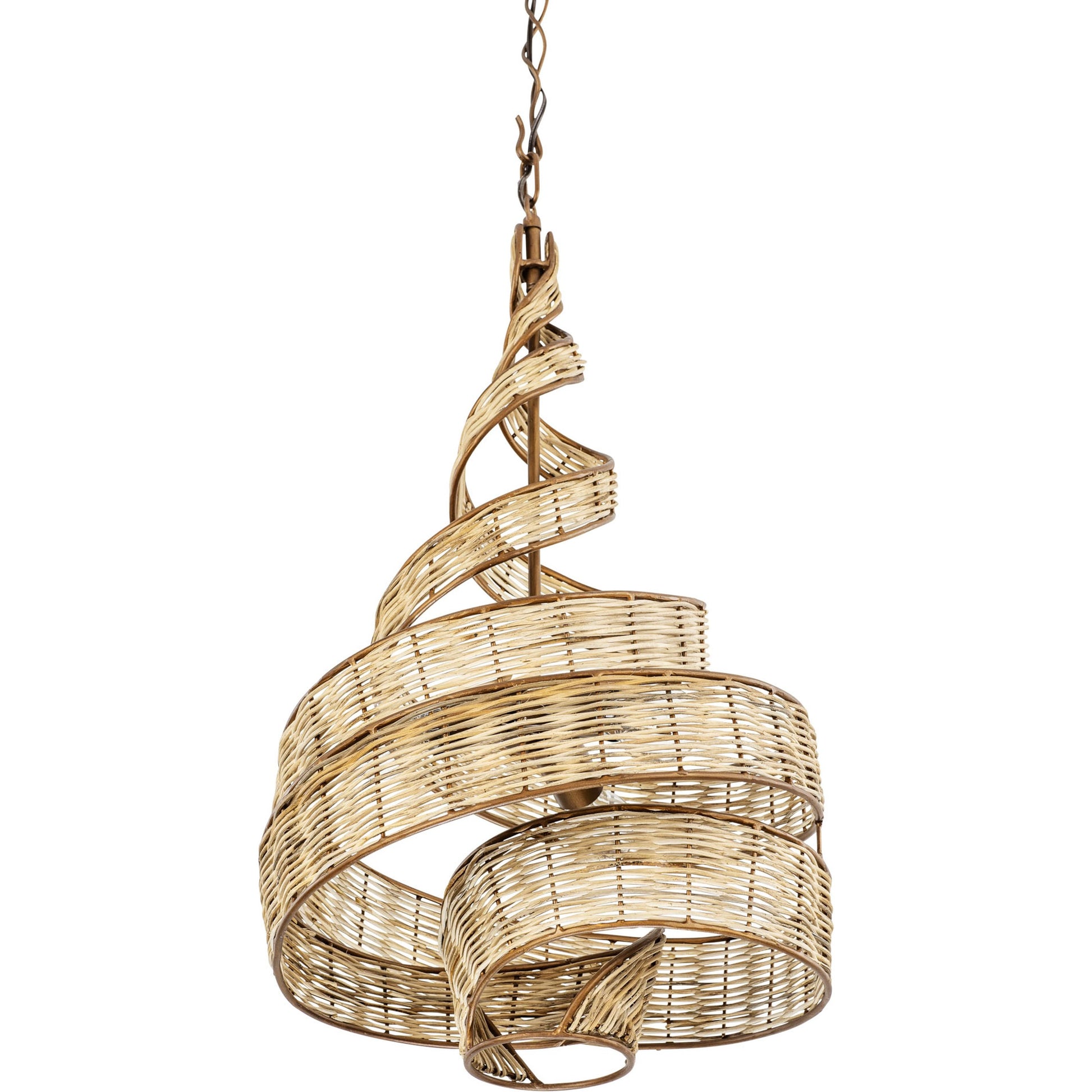 Flow II Twist 3-Light Pendant by Varaluz in baguette/natural rattan. Made from unique in a modern style.