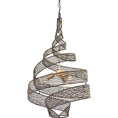 Flow I Twist 3-Light Pendant by Varaluz in matte black/french gold. Made from unique in a modern style.